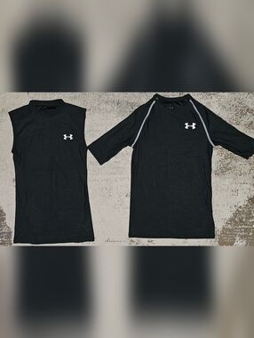 Under Armour Black Kids Athletic Shirts Set - Short & Sleeveless
